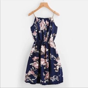 Dark Blue Floral Dress